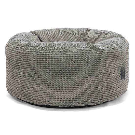 Pouf Design Rond - Pompon Anthracite 01
