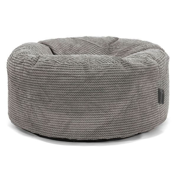 Pouf Design Rond - Pompon Anthracite 01