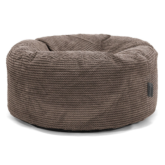 Pouf Design Rond - Pompon Chocolat 01