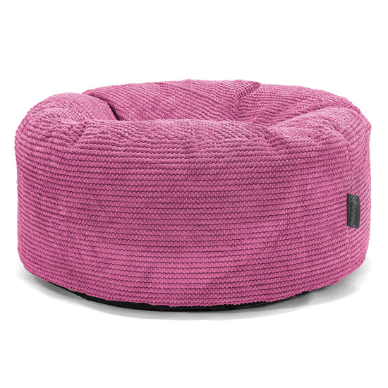 Pouf Design Rond - Pompon Rose 01