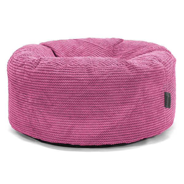 Pouf Design Rond - Pompon Rose 01