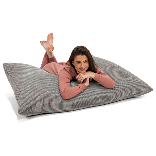 Pouf Fauteuil Design - Côtelé Gris Acier 3050