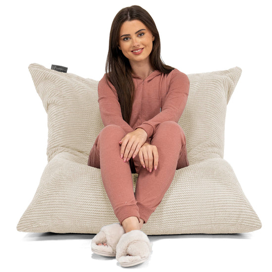 Pouf Fauteuil Design - Côtelé Gris Acier 3055