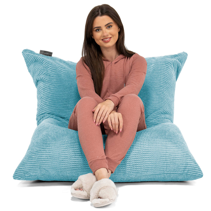 Pouf Fauteuil Design - Côtelé Gris Acier 3041