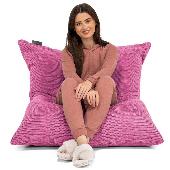 Pouf Fauteuil Design - Côtelé Gris Acier 3062