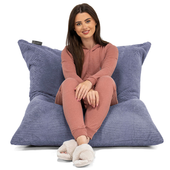 Pouf Fauteuil Design - Côtelé Gris Acier 3071