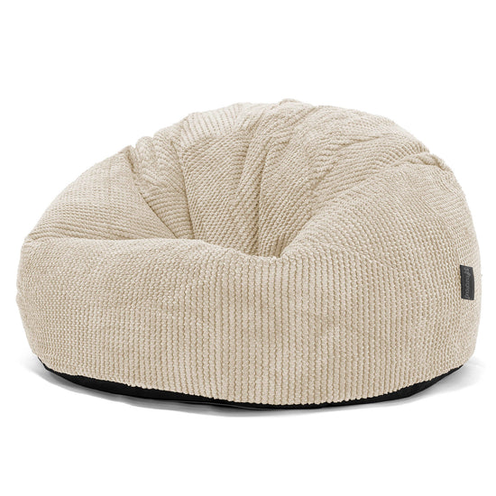 Pouf Poire Classique - Pompon Crème 01