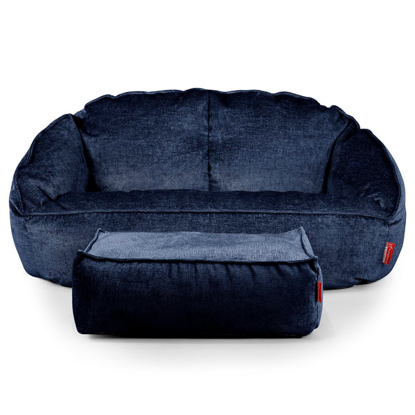 Pouf Canapé Bubble - Chenille Bleu Marine 01