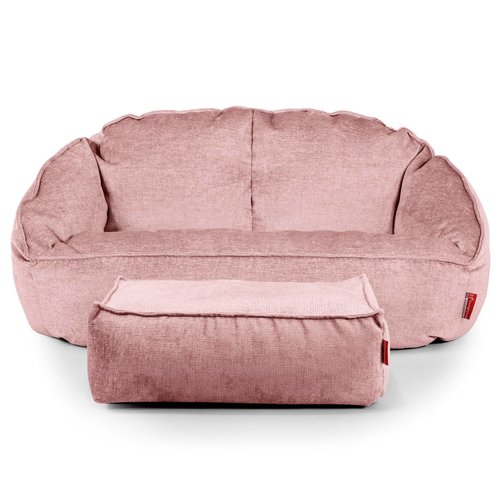 Pouf Canapé Bubble - Chenille Rose 02