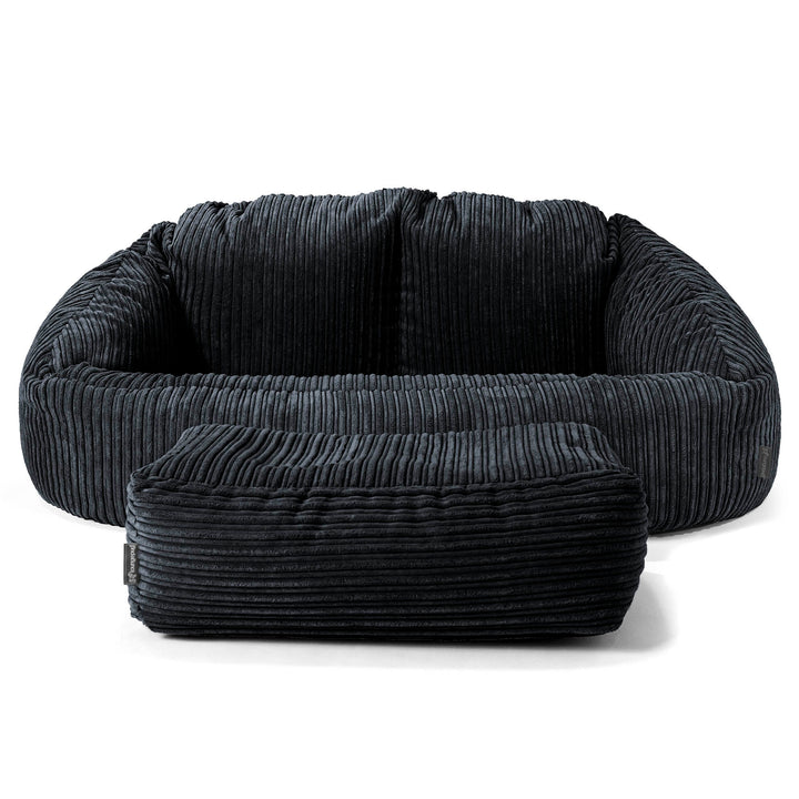 Pouf Canapé Bubble - Côtelé Noir 02