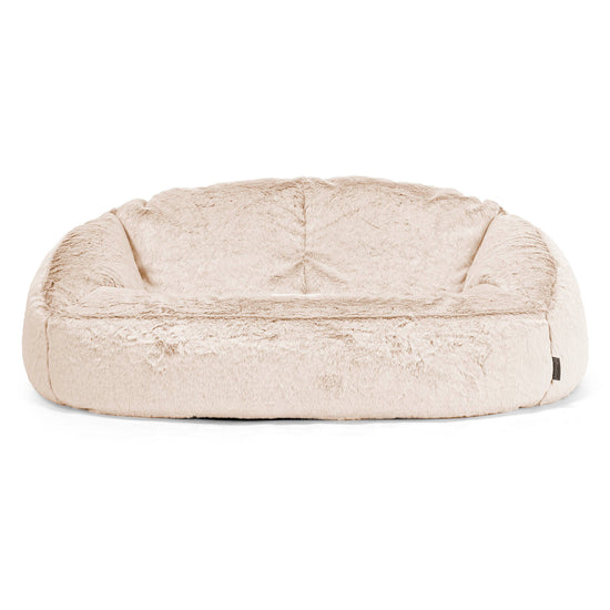 Pouf Canapé Bubble - Fausse Fourrure Lapin Blanc 01
