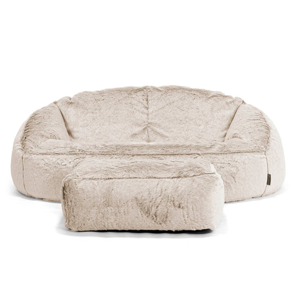 Pouf Canapé Bubble - Fausse Fourrure Lapin Brun Doré 01