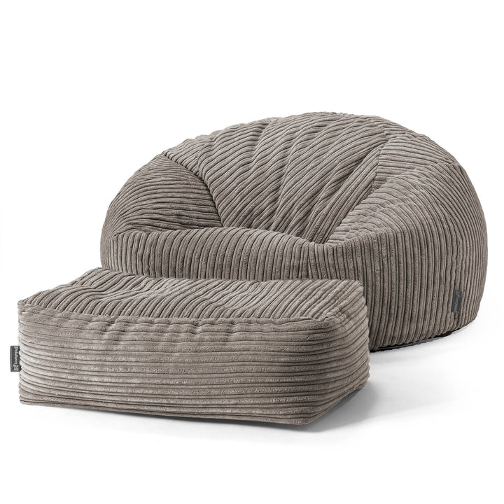 Pouf Canapé Classique - Côtelé Anthracite 02
