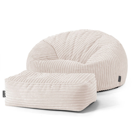 Pouf Canapé Classique - Côtelé Ivoire 02