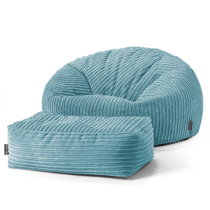 Pouf Canapé Classique - Côtelé Mer égée 02