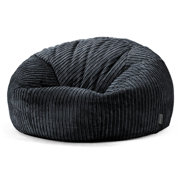 Pouf Canapé Classique - Côtelé Noir 01