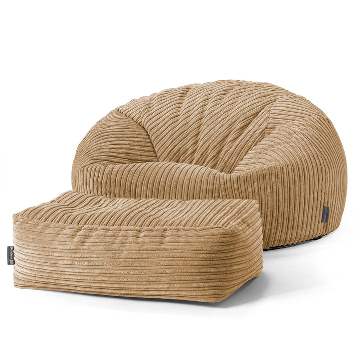 Pouf Canapé Classique - Côtelé Sable 02
