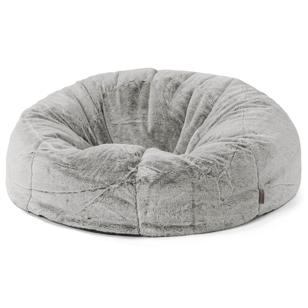 Pouf Canapé Classique - Fausse Fourrure Lapin Gris clair 01
