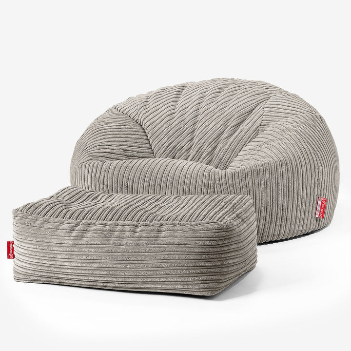 Canapé Pouf pour Enfant 6-14 ans - Côtelé Vison 03