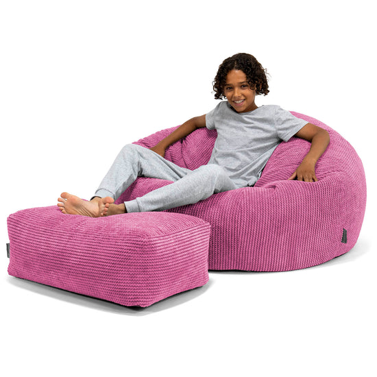 Canapé Pouf pour Enfant 6-14 ans - Pompon Rose 01
