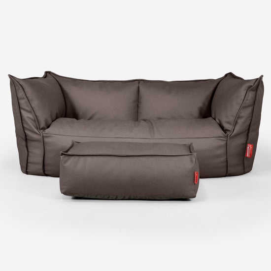 Pouf Canapé Ruben - Cuir Végan Chocolat 02