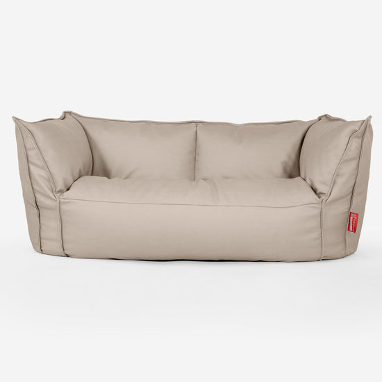 Pouf Canapé Ruben - Cuir Végan Ivoire 01