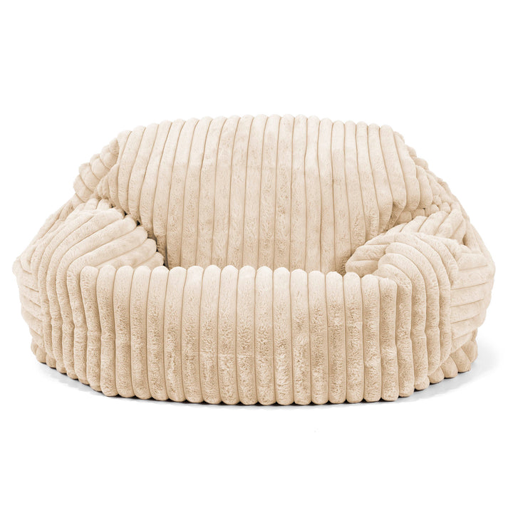 Pouf Canapé Sabine - Velours Côtelé Ultra Pelucheux Crème 01