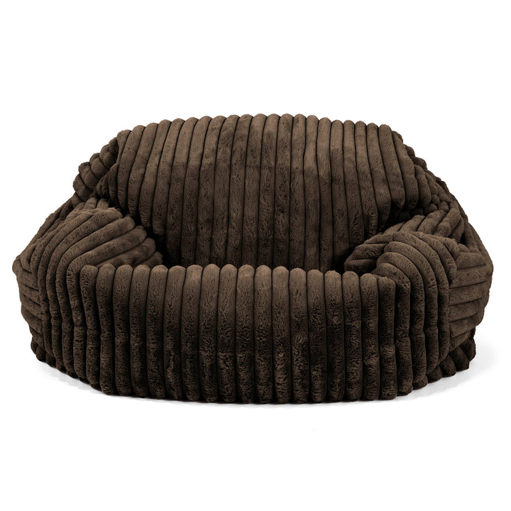 Pouf Canapé Sabine - Velours Côtelé Ultra Pelucheux Marron Meuse 01