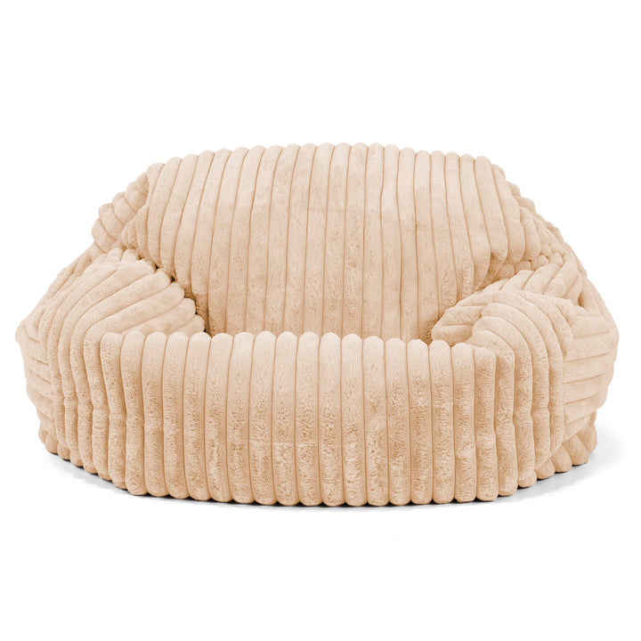Pouf Canapé Sabine - Velours Côtelé Ultra Pelucheux Pêche 01
