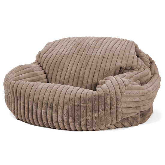 Pouf Canapé Sabine - Velours Côtelé Ultra Pelucheux Vison 02