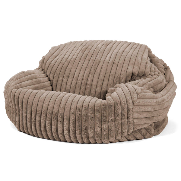 Pouf Canapé Sabine - Velours Côtelé Ultra Pelucheux Vison 02