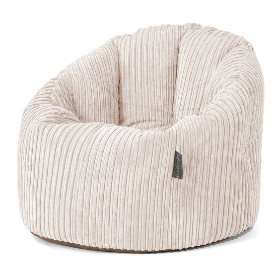 Pouf Chaise Design - Côtelé Ivoire 01