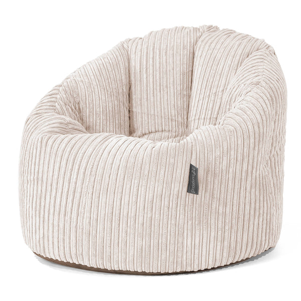 Pouf Chaise Design - Côtelé Ivoire 01