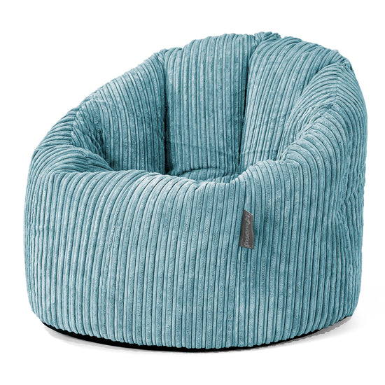 Pouf Chaise Design - Côtelé Mer Égéé 01