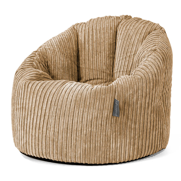 Pouf Chaise Design - Côtelé Sable 01