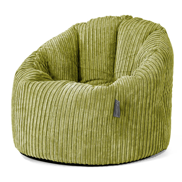 Pouf Chaise Design - Côtelé Vert Acide 01