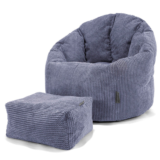 Pouf Chaise Design - Pompon Violet 02