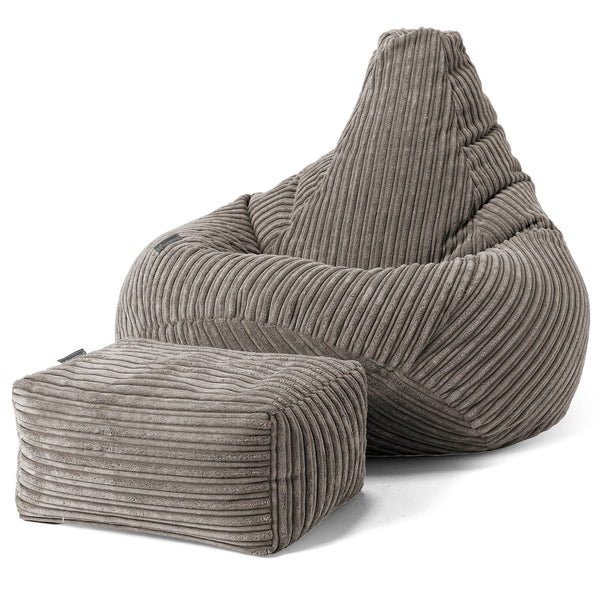 Pouf Gamer pour Enfant 6-14 ans - Côtelé Anthracite 01