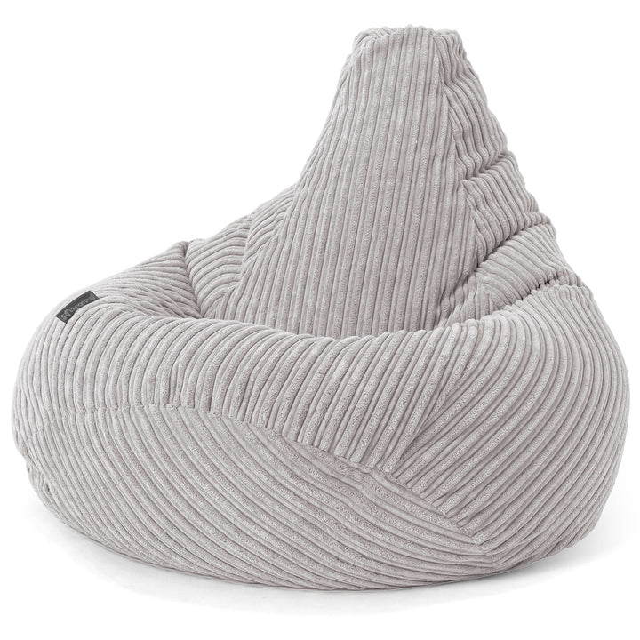 Pouf Gamer pour Enfant 6-14 ans - Côtelé Gris Argent 03