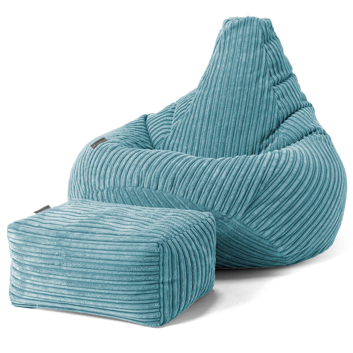 Pouf Gamer pour Enfant 6-14 ans - Côtelé Mer Égée 02