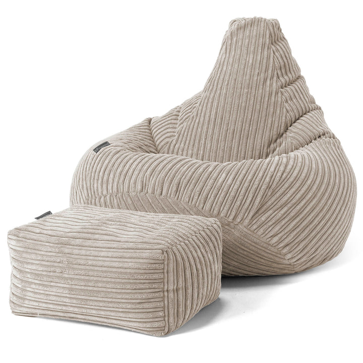 Pouf Gamer pour Enfant 6-14 ans - Côtelé Vison 02