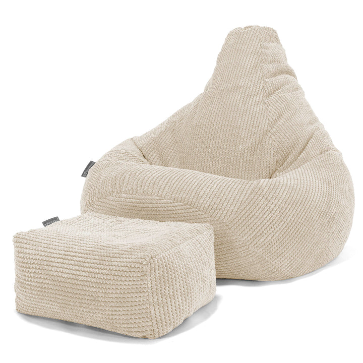 Pouf Gamer pour Enfant 6-14 ans - Pompon Crème 03