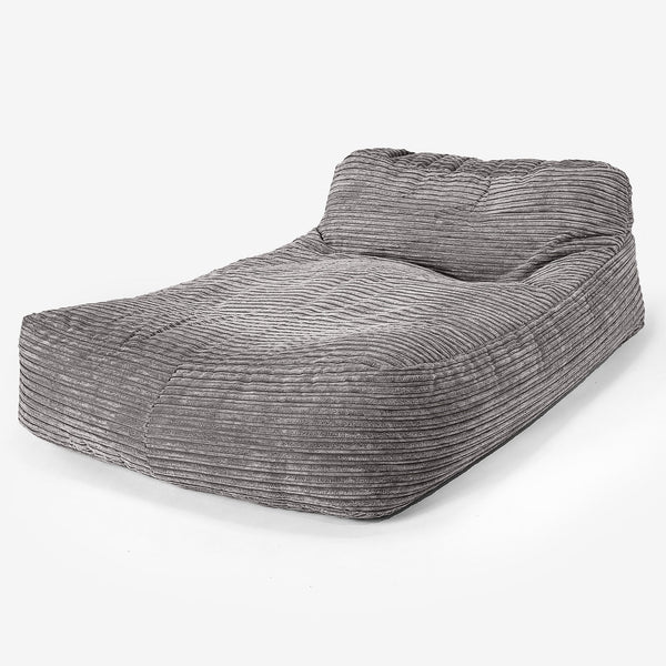 Chaise Longue (2 Personnes) - Côtelé Anthracite 01