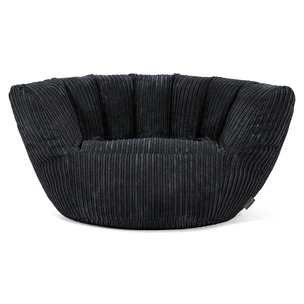 Pouf Charles Vintish - Côtelé Noir 02