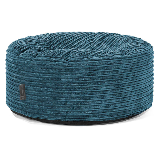 Pouf Design Rond - Côtelé Bleu Marine 01
