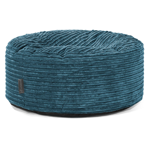 Pouf Design Rond - Côtelé Bleu Marine 01