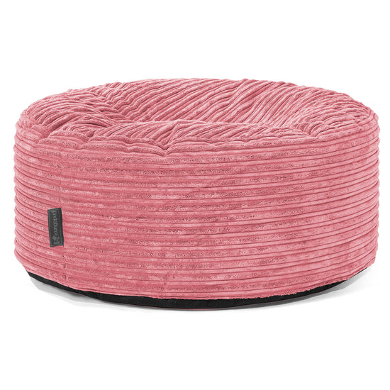 Pouf Design Rond - Côtelé Corail 01