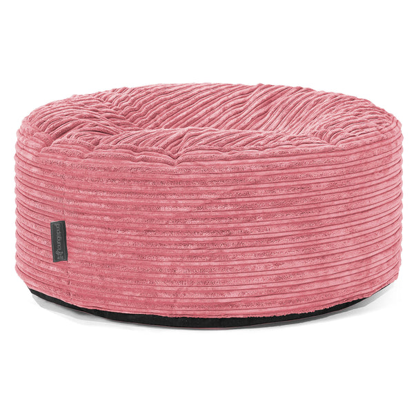 Pouf Design Rond - Côtelé Corail 01