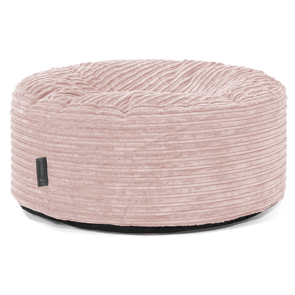 Pouf Design Rond - Côtelé Rose 01