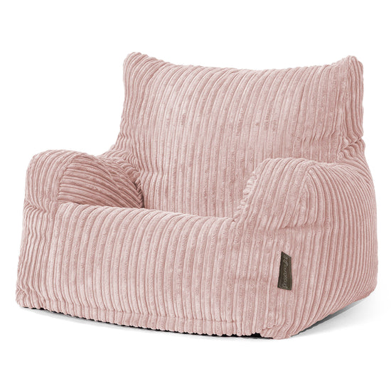 Pouf Fauteuil Design - Côtelé Rose 01